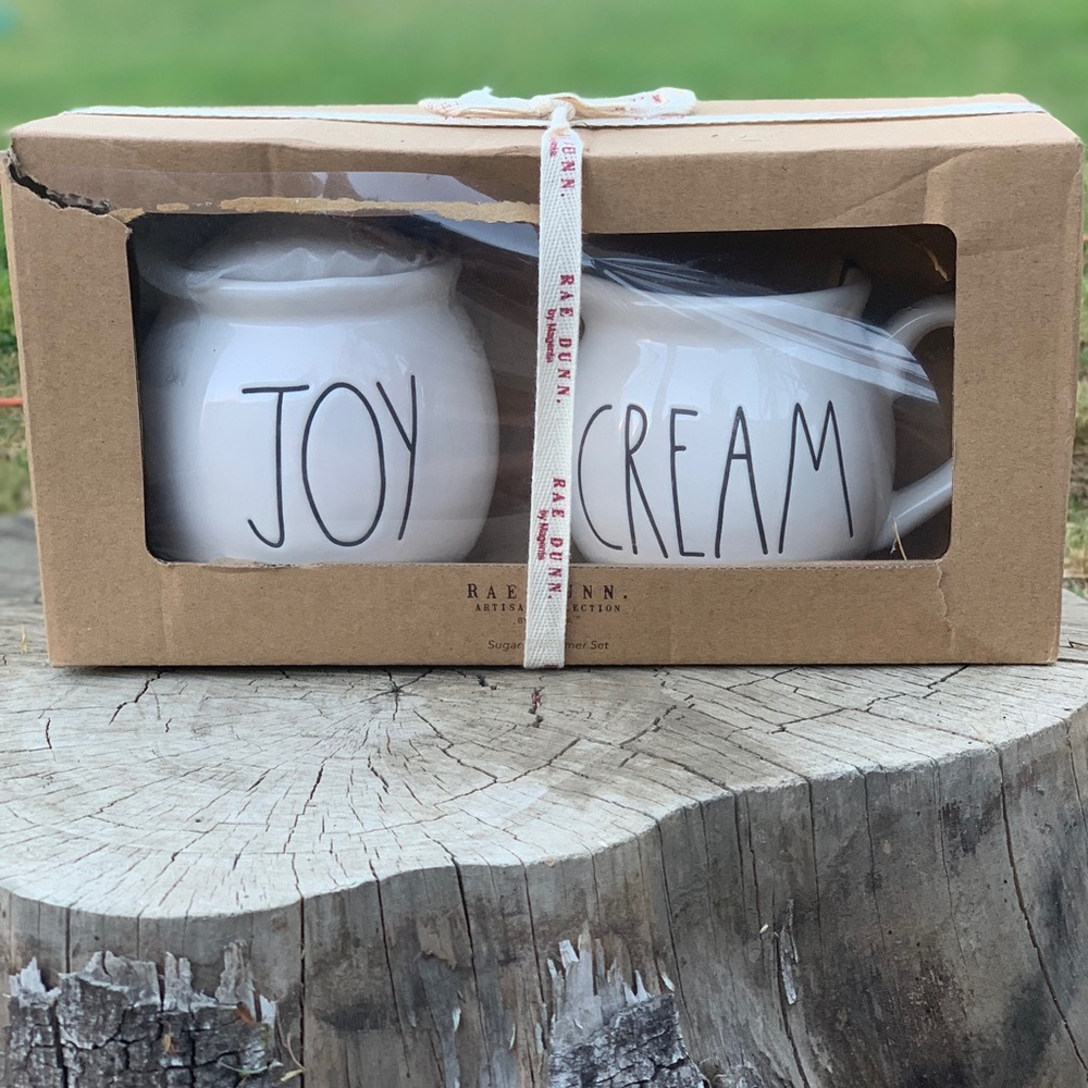 Sugar and creamer containers box set by Rae Dunn